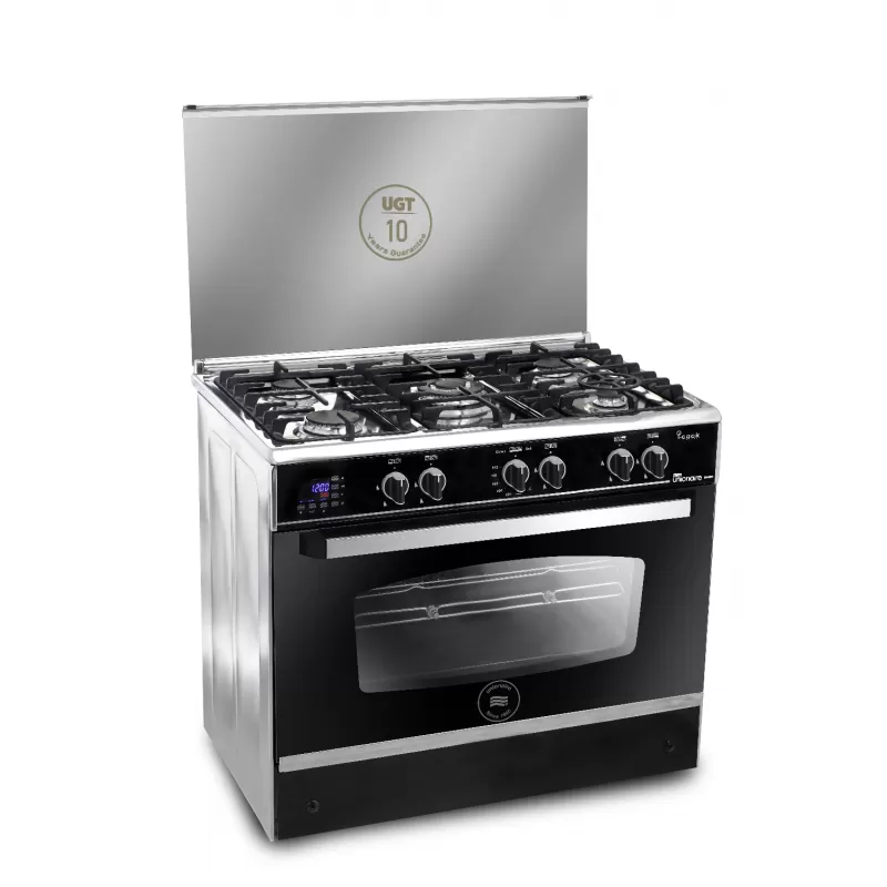 unionaire cooker 5 gas burners 6080 cm full safety with fan stainless steel c68ss gc 511 itsf 2w al