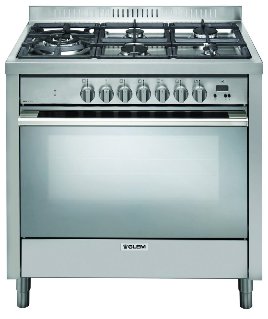 Glem IT965PROEI2 Freestanding Dual Fuel Oven Stove Front View high